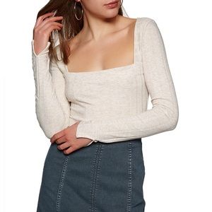 Free People NWT Beside Me Bodysuit Cream | Sz XS